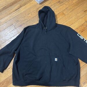 Carhartt Men's Black Hoodie with Logo Sleeve